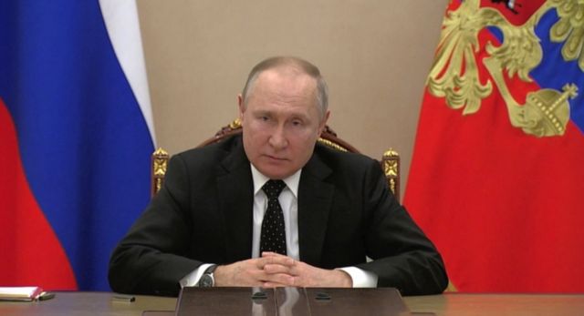 Vladimir Putin fazendo anúncio sobre força nuclear | © REUTERS