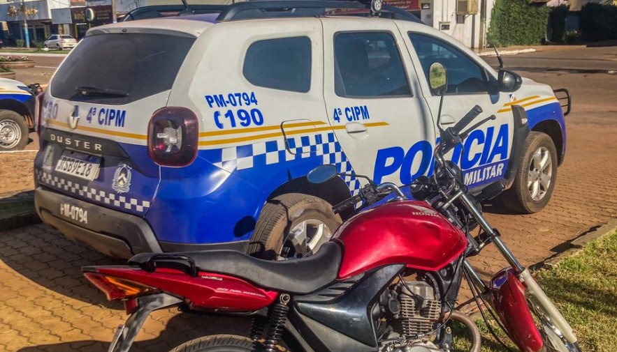 Motocicleta recuperada - Foto: Divulgação/4º CIPM