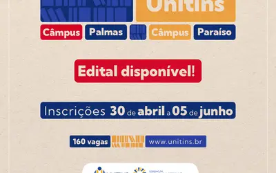 Unitins publica edital do Vestibular 2024/2 com 160 vagas para os Câmpus Palmas e Paraíso